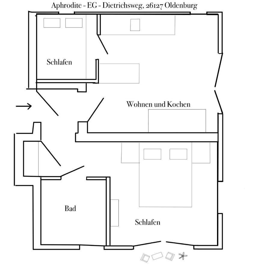 Apartment Prinzessin Aphrodite - Zimmerprinzen Oldenburg Dış mekan fotoğraf